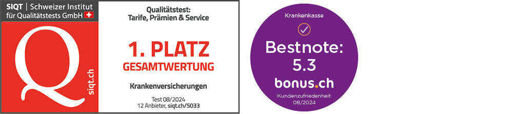 Bestnoten für Sympany von bonus.ch und SIQT