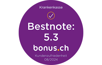 bonus.ch: Bestnote 5.4 (gut) bei der Bearbeitung der Leistungen