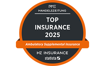 Label Handelszeitung, second place for Sympany's supplementary outpatient insurance in the Top Insurance 2025 survey